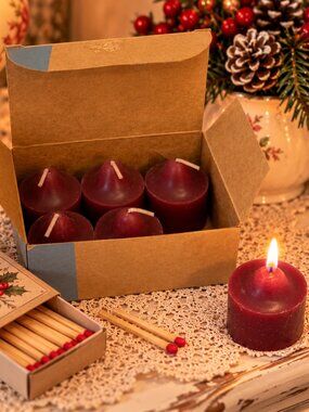 Vintage PartyLite Mulberry Votive Candles Set of 6 Original Box V0629